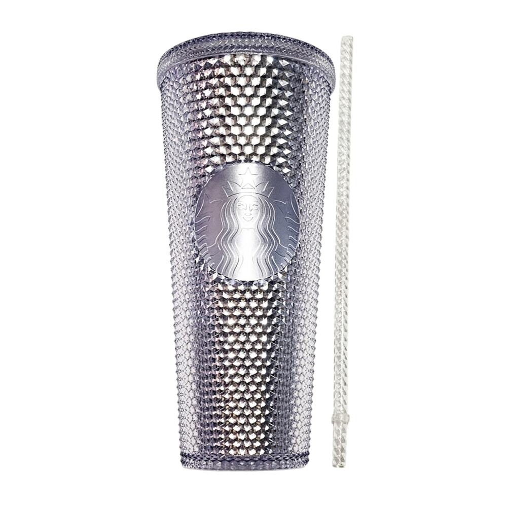 Starbucks New silver platinum clear Holiday 2019 studded venti tumbler 24 oz